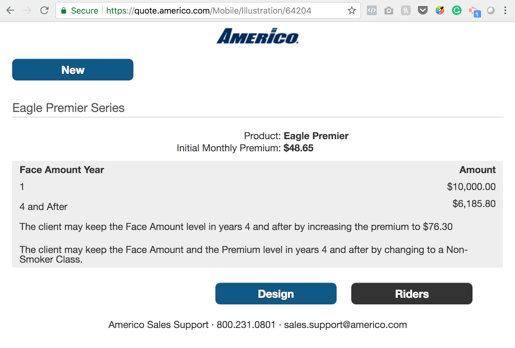 Americo Quit Smoking Advantage Online Quote Illustration 3
