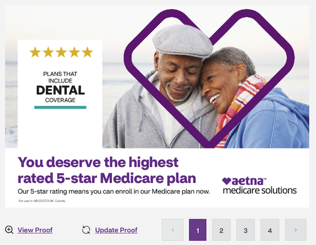 Aetna 5-star plan lead gen postcard