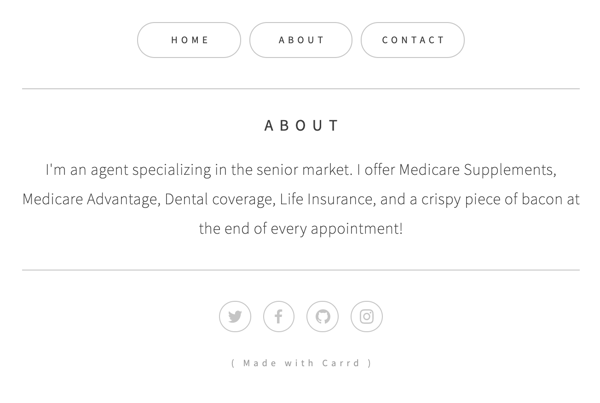 Carrd site for insurance agents About