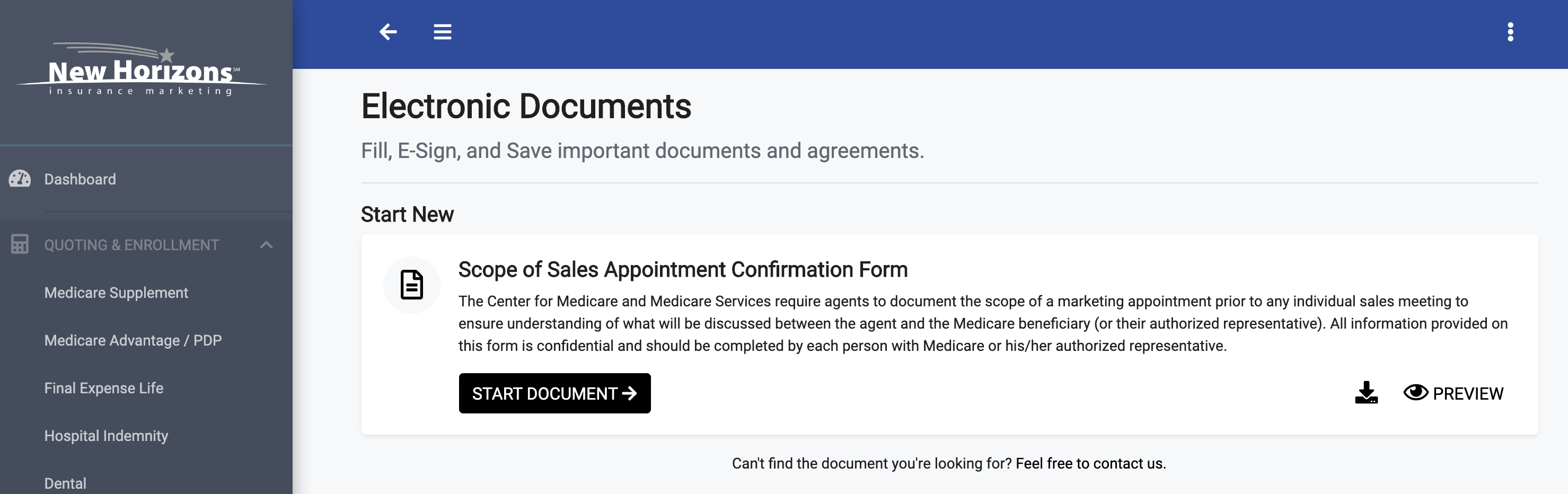 Electronic Scope of Appointment Options