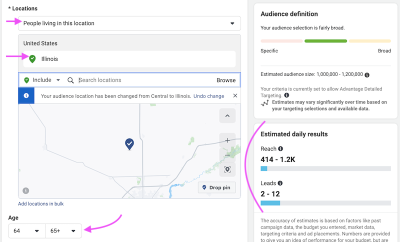 Audience in ads manager