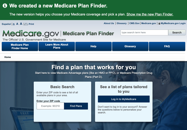 Old and new Medicare plan finder tool