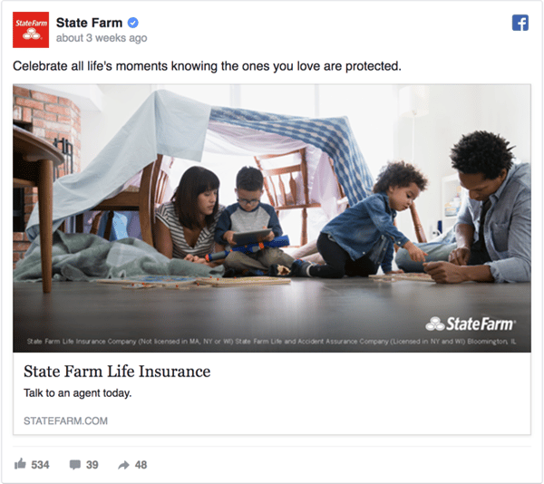 State Farm Facebook Ad