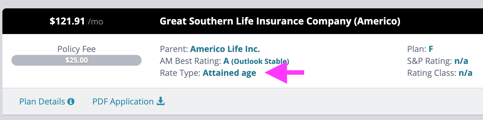 attained age rate type