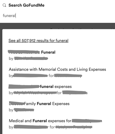 funerals on gofundme