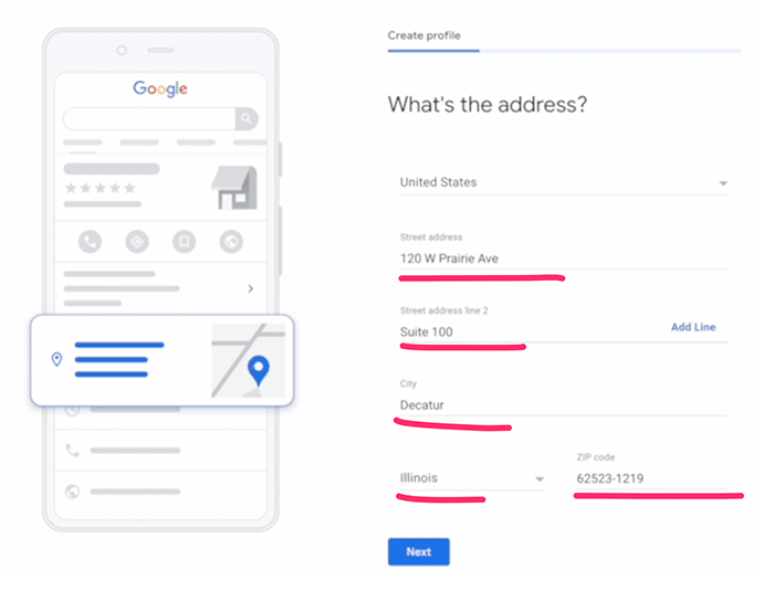 Google Business Profile Category Address