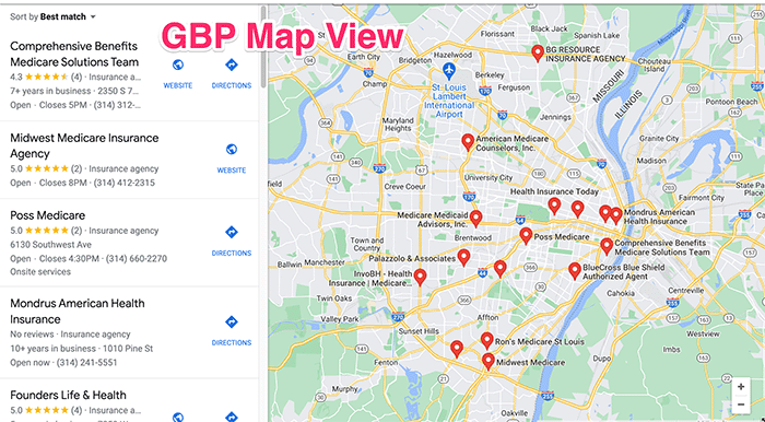 Google Business Profile Map View