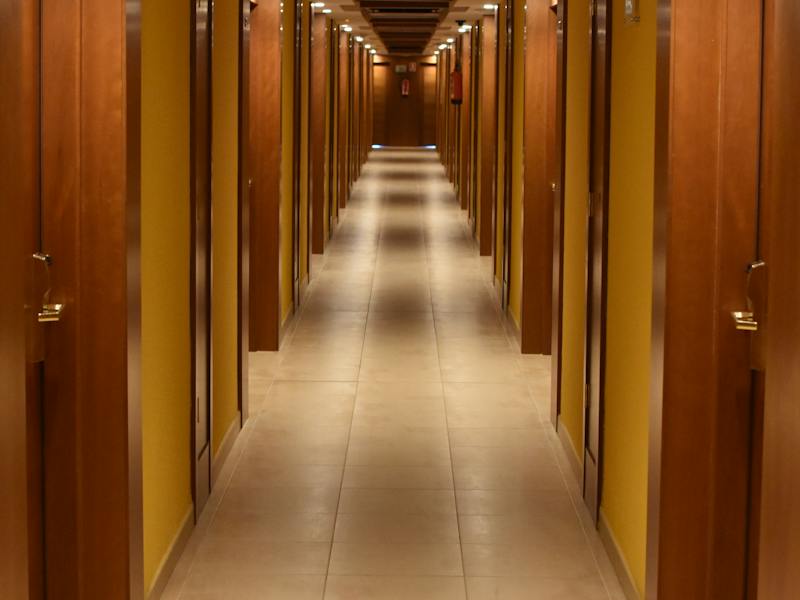 hallway with doors