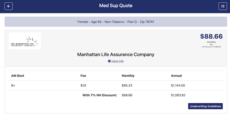 med supp options and underwriting guidelines