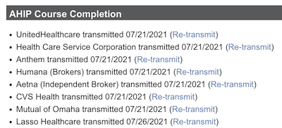 transmitting AHIP