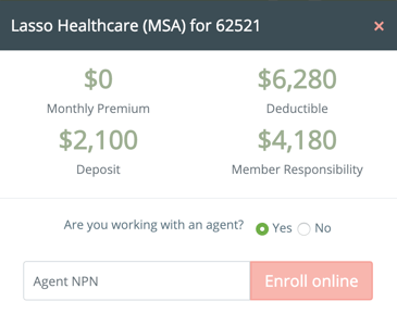 Lasso Healthcare e-application number adjustments