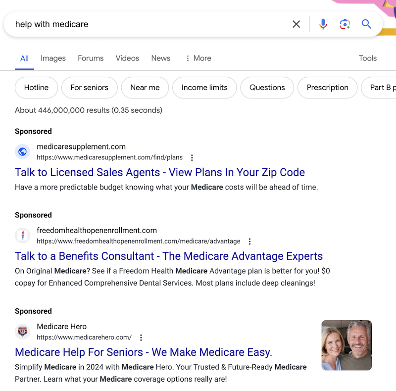 medicare help ads