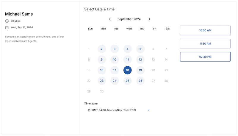 our scheduling tool