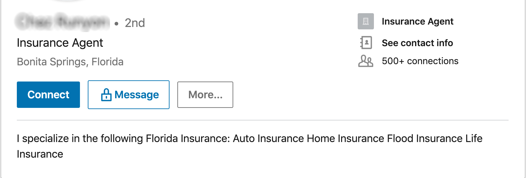 Bad-Insurance-Agent-LinkedIn-Profile-Summary-Example